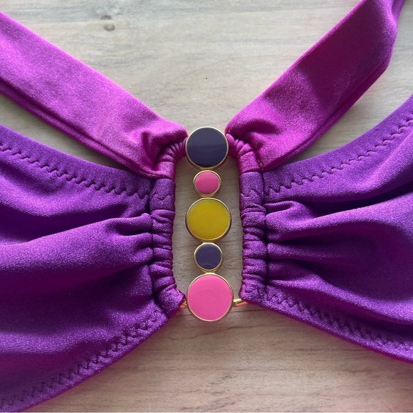 BECCA by Rebecca Virtue pink/purple bikini top size medium - Picture 2 of 5